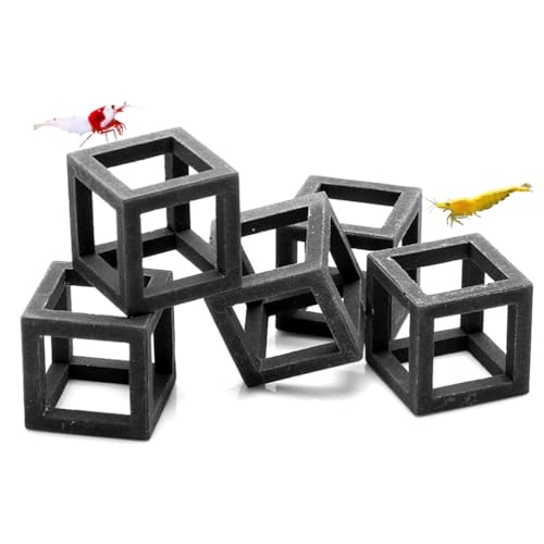 Balacoo 15 Pcs Shrimp Hideout for Aquarium: Ceramic Shelters Shrimp Breeding Cave, Aquarium Cubic Hideaway for Small Fish Crayfish - Fish Tank Accessories