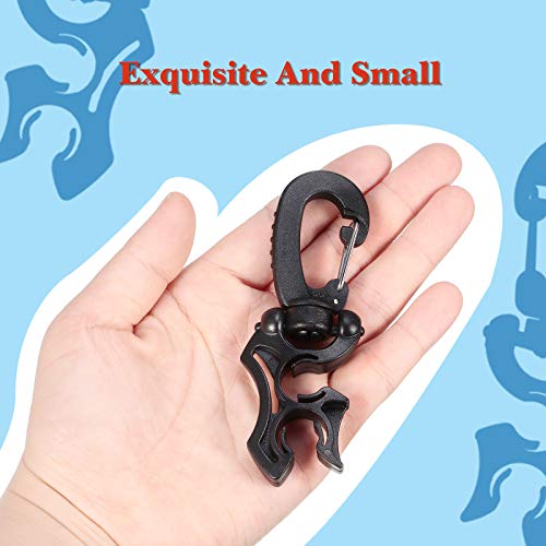 Weewooday Scuba Dive Hose Holder Clip Accessories Diving Gear Holder Double Bcd Hose Clip with Snap Hook Buckle for Snorkeling - color: Black