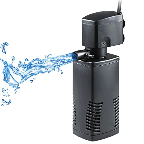 TARARIUM Fish Tank Filter for 15-40 Gallon Tank Crystal Clear Powerful Internal Aquarium Filters Submersible Pump& Filter System Turtle Tank Accessories - size: JP-022F(160GPH)for 15~40 Gallon