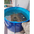 Portable Above Ground Pool - Flexible PVC Liner, Free-Standing Canvas Koi Pond, Durable Fish Tank Solution, 1.2x0.6m Outdoor Water Garden - size: 1.2x0.6 m