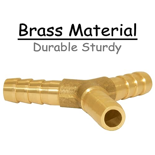 Uenede 3PCS Solid Brass 3/8"OD Barb Fittings Y 3-Way Union Intersection Hose Barb Fitting for Water/Oil/Gas - size: 3/8" Barb, style: Y (3 Way)