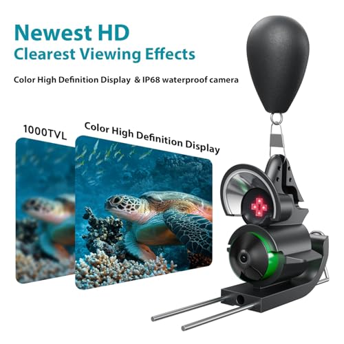 FOURQ Fishing Camera, 220° Ultra-Wide HD Underwater Fishing Camera with 4.3" LCD & IR Night Vision, 5000mAh Rechargeable Battery 100ft Cable for Ice Lake Boat Kayak Fishing - size: 100FT