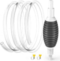 High Flow Siphon Hand Pump Portable Manual Car Fuel Transfer Pump for Gas Gasoline Petrol Diesel Oil Liquid Water Fish Tank with 1M Siphon Hose