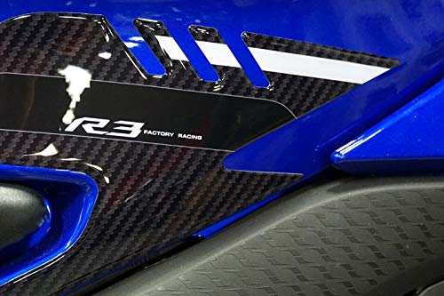 labelbike - 3D Stickers Motorcycle Tank Sides Protection and Decoration in Resin Compatible with Yamaha R3 2019-2025 - size: Tank side