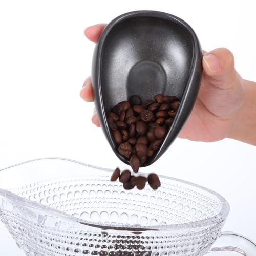 Ceramic Coffee Dosing Cup Tea Storage Tray Bowls Coffee Bean Dosing Vessel Weigh Single Dose Measuring Container for Loose Leaf Tea (Black)