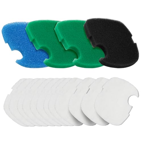 16 PCS Replacement Canister Filter Media Pads Compatible with SUNSUN HW-303B/703B Polar Aurora 370 GPH CF-400, Aquarium Bio Sponge Filter Pad Fish Tank Filters Floss Pad Parts