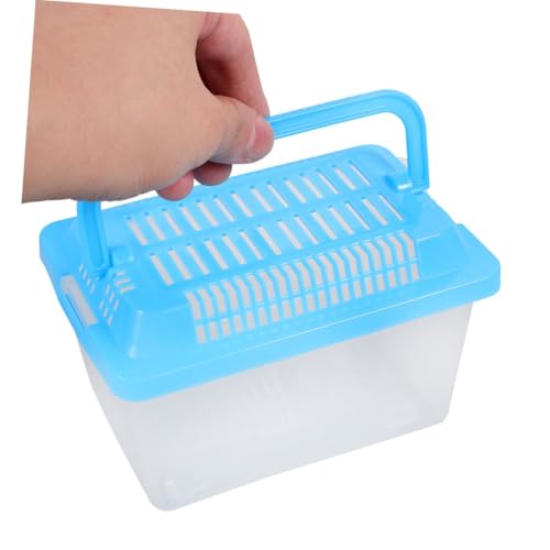ERINGOGO Small Portable Fish Tank Handheld Aquarium for Turtle and Small Pets Versatile Transport Box Optimal Airflow and Easy Cleaning