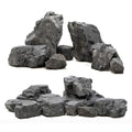 Unocho Aquarium Rocks 10lb Fish Tank Stones Black Rocks for Aquarium Aquascaping Fish Tank Decoration Reptile Basking Platforms Paludarium Bonsai Vivariums(3"-7"-7pcs) - size: 10LB(7pcs)3-7in.