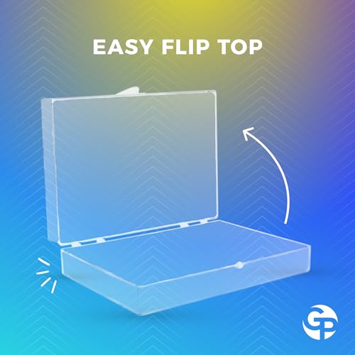 Clear Hinged Plastic Storage Boxes (4 Pack) – 7" x 5" x 1.75" Small Organizer Containers for Crafts, Games, Office Supplies – Stackable, Durable, BPA-Free, Made in USA - size: 7.0" x 5.0" x 1.75"