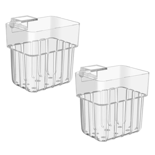 MiOYOOW Aquarium Plant Holder, Hanging Fish Tank Plant Pot Transparent Aquarium Planter Cup for Aquarium Plants Decorations - color: 2pcs