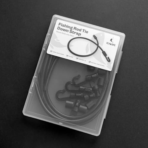 Fishing Rod Straps for Boat Deck, 18" Rubber Bands Based Tie Down Holder Straps for Boat, Kayak, Truck Bed