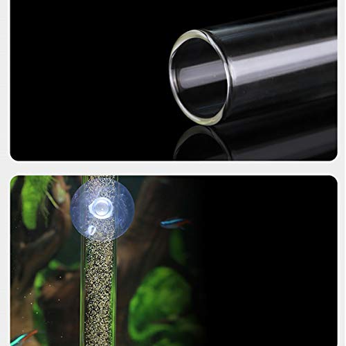 1PCS 200MM Aquarium Feeding Tube Fish Feeder Tube Clear Glass Shrimp Feeder with Glass Dish for Fish Tank Aquarium