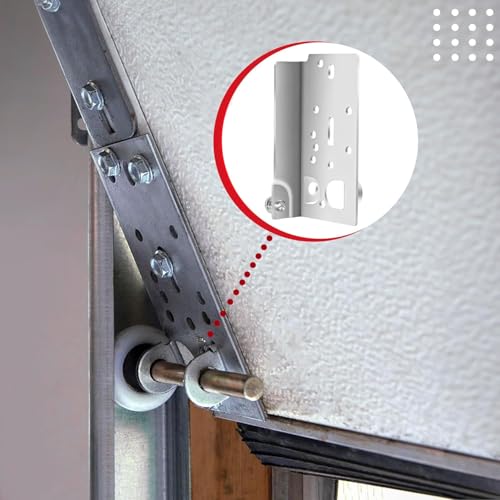 Garage Door Bottom Lifting Bracket, with 12 Pcs M6 Mounting Bolts, for 7/16-Inch Stem, Residential Bottom Roller Brackets, 1 Pair