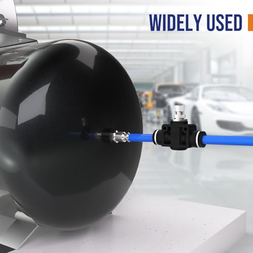 1/2" Push To Connect Valve Fittings,Pneumatic 1/2 Quick Tube Air Control Valves,Throttle Flow Speed Controller - color: Black SA, size: 1/2"OD
