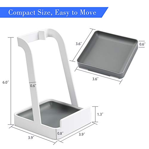 NiHome Versatile Pot Lid Ladle Holder Multipurpose Spatula Pad Book Cutting Board Spoon Rest Kitchen Utensils Drip Tray Washable Durable Stable Tack-Free Installation (White) - color: Medium White, size: no diatomite