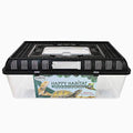 Happy Habitat (Large) - Ventilated Enclosure & Breeder Box - for Live Feeder Insects, Reptiles, Amphibians & Other Small Pets - Durable Plastic Portable Terrarium - size: Large