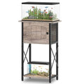 HOOBRO 10 Gallon Aquarium Stand, Fish Tank Stand with Cabinet Storage, Reptile Turtle Tank Stand with Metal Frame, 20.5" L x 11" W , 220 LBS Capacity, Greige BG28FT01 - color: Greige + Black