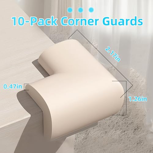 ZOMPAGO Baby Proofing Edge & Corner Guards, 10 PCS Soft NBR Foam Safety Bumpers for Furniture, Strong Adhesive,No Residue,Protects Toddlers from Sharp Corners on Tables,Cribs,Fireplaces/Glass Surfaces - size: 10PCS