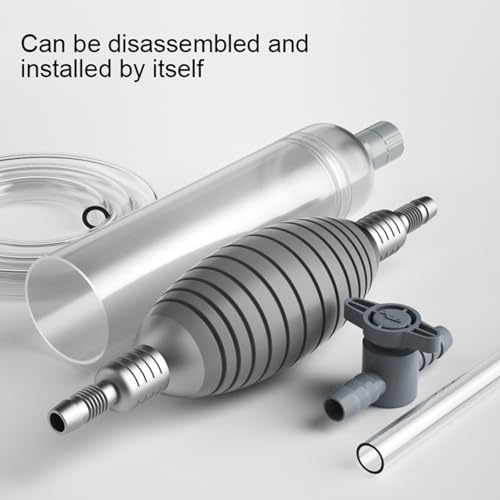 Worparsen Manual Swimming Pool Vacuum Cleaner with 2 Nozzle Adapters Clear Siphon Hose Adjustable Valve Detachable Fish Tank Water Change Spa Hot Tub Blue Long - color: Blue Long