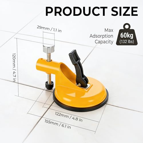 2026 New Adjustable Height Setter, Pro Countertop Floor Leveler with Suction Cups – Floor Gap Fixer for Tile, Laminate, Wood, Vinyl, Reusable Tile Alignment & Seam Leveling (Deep Yellow) - color: Deep Yellow