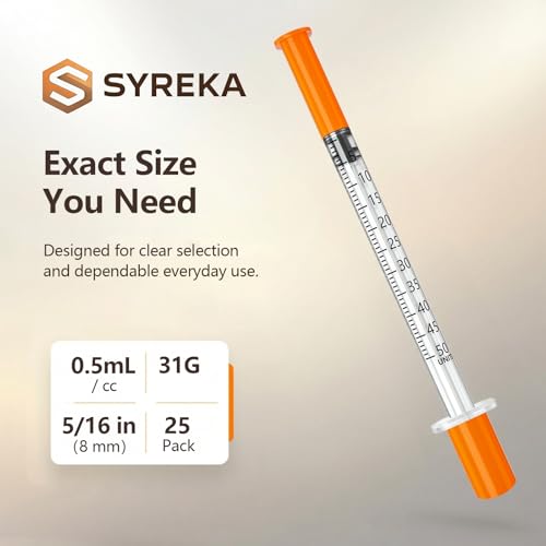 0.5ml 31G 5/16 Inch Syring, Lab Tools Supplies, Individual Package 25 Pack - size: 0.5ml-31G-5/16", style: 25 Pack