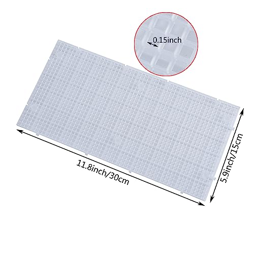 ALEGI Plastic Grid Divider Tray Egg Crate Louvre Aquarium Fish Tank Bottom Isolation with Bracket (4pcs) - size: 4pcs