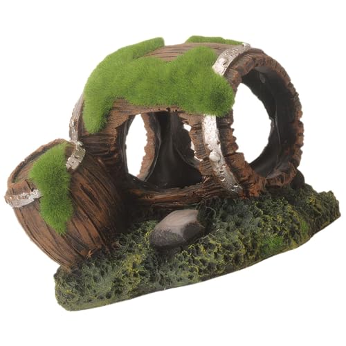 Aquarium Decor Resin Wine Barrel Cave for Fish and Shrimp - Realistic Simulation Barrel Tank Hiding Place for Cichlids, Shrimp, Small Fish - color: Style D, size: 8.8x7.8x7.4 cm