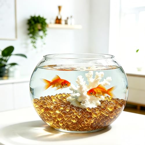 QYGL Sea Glass Stones - Amber Clear Glass Pebbles Gemstones - Perfect for Aquarium Rocks, Fish Tank Gravel, Vase Fillers, DIY Crafts, and Home Decor (0.9LB/14oz) - color: Amber