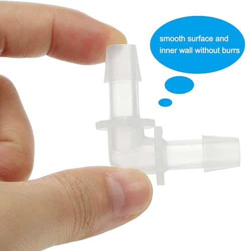 PATIKIL 5/16" Plastic Hose Barb 90 Degree Elbow, 10 Pack L-Barb Fittings 2 Way Equal Barbed Joint Connector Splicer Mender Hose Adapter Union Adapter for Aquarium Fuel Gas Liquid Air - size: 5/16"