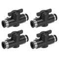 PATIKIL 12mm (1/2") Push to Connect Fittings Ball Valve, 4 Pcs 0-60 Degree BUC Air Flow Control Valve Quick Straight Connectors Air Hose Fitting for Pneumatic System Pipeline, Black - size: 12mm (1/2")
