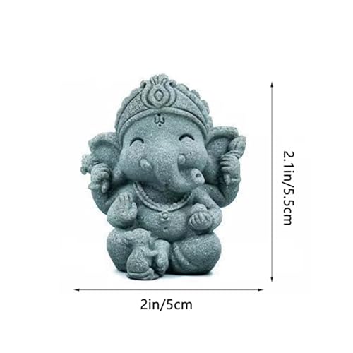 livelyfish Small Elephant Statue Sandstone Figurine Hindu Meditation Buddha Sculpture for Fish Tank Aquarium Decoration (A) - color: A