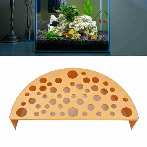 Non Fading Plastic Shrimp Breeding Cave, Aquarium Tunnel Protector with Delicate Landscape Hollow Hideouts for Fish & Shrimp Pond Fish Accessories Aquarium Ornaments (Orange) - color: Orange