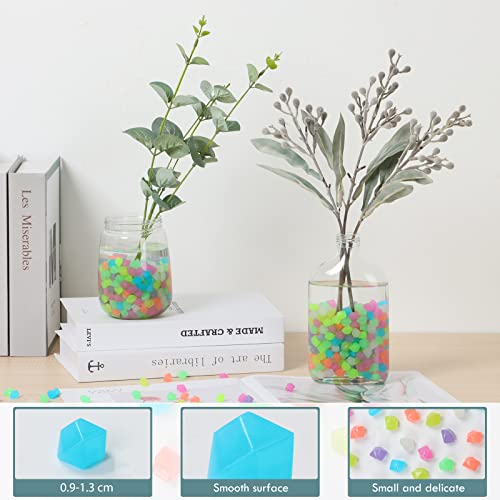 300pc Diamond Shaped Luminous Stone Glow Rocks Small Luminous Pebbles for Fish Tank Aquarium Bonsai Indoor & Outdoor Yard (Color) - size: 300, style: Color