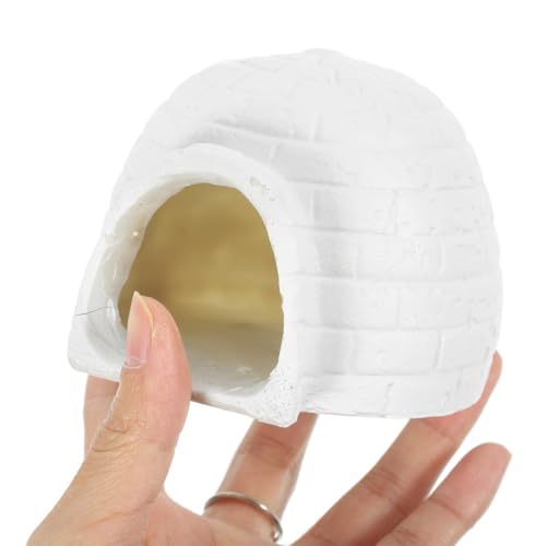 Vaguelly Mini Igloo Miniature Ice House Arctic Aquarium Figurines for DIY Dollhouse Micro Landscape Hideout House Fish Tank Decoration