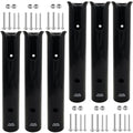 ISURE MARINE Fishing Rod Holder Bracket Wall Mounted Boat Side Mount Tool Holder Tube Links with Screws 2/3/4/6 Pole Tube (White/Black) - color: 6-Pole Black