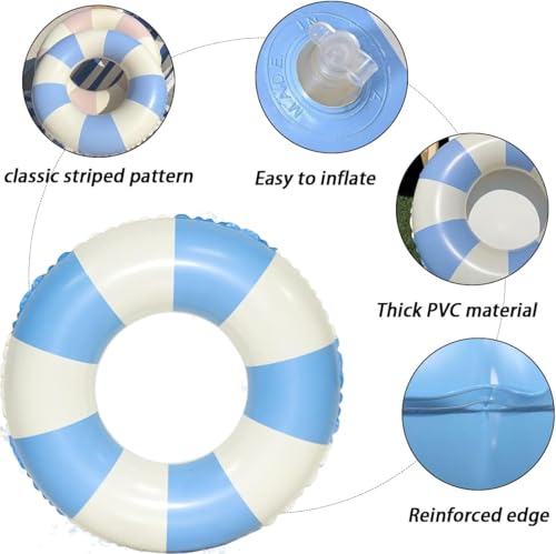 2 PCS Inflatable Pool Floats for Swimming Pool Party Lake Beach Adults - Floaties Pool Tubes Swim Rings Tubes Floaties for Beach Pool Party Decorations - color: Blue, size: 29"