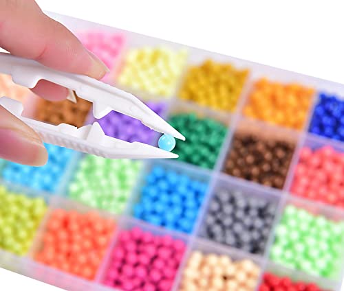 60 Assorted Plastic Tweezers, 4.3Inch Craft Beads Forceps Tools for Stickers Beading Projects Handmade DIY Kids Adult Home Classroom School Creative Game Tweezer - color: Green+yellow+blue+white+red, size: 60PCS