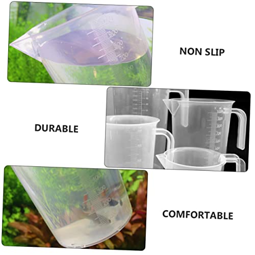 Garneck 1Pc Aquarium Scale Measuring Cup White Water Changing Tool for Fish Tanks Feeding Cup with Graduation for Liquid Dry Ingredients