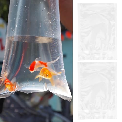 Veemoon 100pcs 15x22cm Sealable Fish Transport Oxygen Bags Portable Live Fish Packing Containers for Aquarium and Seafood Shipping