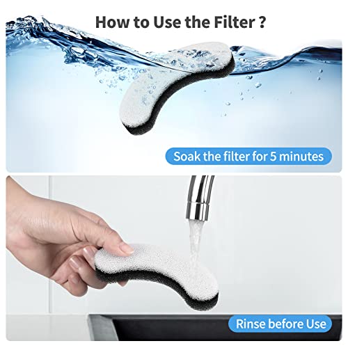 Cat Water Fountain Filters, 12 Pack Pet Fountain Replacement Foam Sponge Pre-Filters Fit for Clear Cat Water Fountain Dispenser