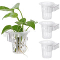 YARNOW 4Pcs Aquarium Plant Holder with Hooks - Hanging Hydroponic Pots for Aquarium, Fish Tank, Ideal for Plant Growth