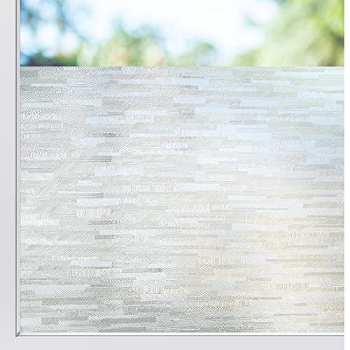 rabbitgoo Window Privacy Film, No Glue Frosted Glass Film, Static Cling UV Blocking Non Adhesive Reusable Heat Control Window Vinyl Clings for Home, Office, Frosted Silk, 17.5 x 78.7 Inches - color: Frosted Silk, size: 17.5" x 78.7"