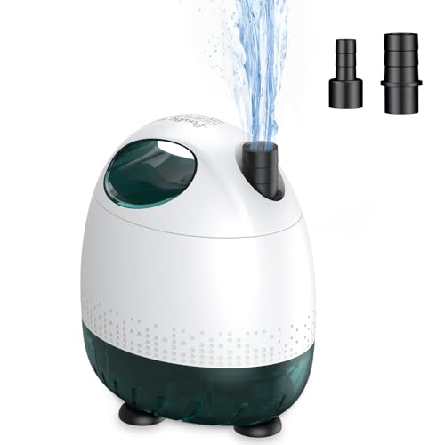 Pawfly 230 GPH 12 W Submersible Water Pump Small Portable Fountain Pump with 3.3 ft High Lift Ultra Quiet Aquarium Pump with 2 Nozzles & 3.9 ft Power Cord, Water Pump for Ponds, Gardens & Fish Tanks