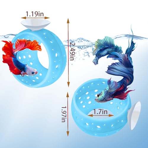 Betta Tunnel Aquarium Hideout with Suction Cups for Betta Fish Tank Ideal for Small Fish Shrimp and Guppies Black Pink Blue Decorative Safe and Comfortable Hideaway for Betta Fish and Aquatic Pets
