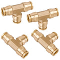 1/2" Tee Union DOT Air Fittings, Quick Push to Connect Fittings Brass Union Tee, 4PCS DOT Approved Air Brake Line Fittings for Trucks Trailers and Industrial Use - color: DOT Union Tee, size: 1/2" Od