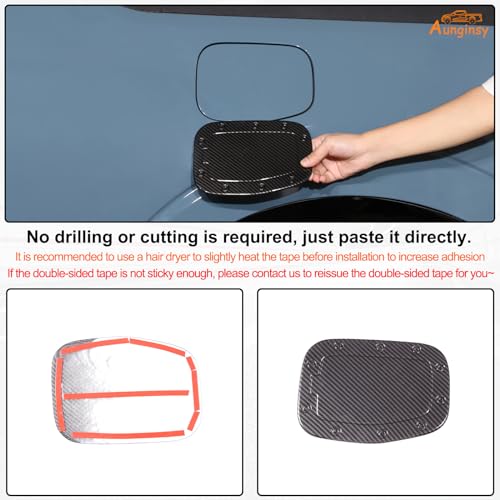 Aunginsy Car Gas Fuel Tank Cap Protect Cover Accessories Compatible with Ford Maverick 2022-2025 Fuel Tank Door Cover Car Exterior Fuel Tank Cover Oil Gas Cap Door Cover Trim Frame Protect Accessories - color: Carbon Fiber Pattern