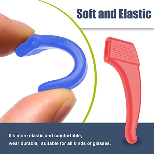 SMARTTOP 20 Pairs Anti-Slip Eyeglass Ear Grips Hook, Silicone Elastic Eyeglasses Temple Tips Sleeve Retainer,Anti Slide for Glassses - color: Multicolored