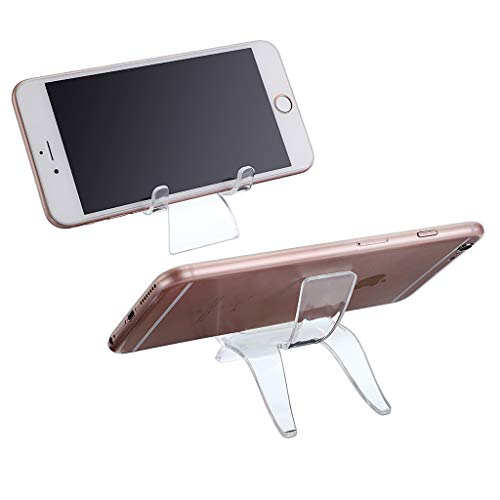 Hipiwe 10 Packs Acrylic Triangle Display Holder - Clear Plastic Display Easel Stands for Geodes Rock Mineral Agate Fossil Coral Small Collectibles Display Stands, Large - size: Large