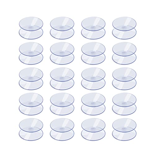 AQUANEAT 20 Pack 0.8 Inch Double Sided Suction Cups for Glass Table Top Home Organization - size: 0.8 inch