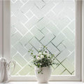 Coavas Frosted Window Privacy Film Static Cling Non-Adhesive for Glass Windows, Heat Control UV Blocking Sun Blocking Anti Glare, Day and Night Bathroom Home Office Cover, 17.5"x118" - color: White, size: 17.5 x 118 Inch